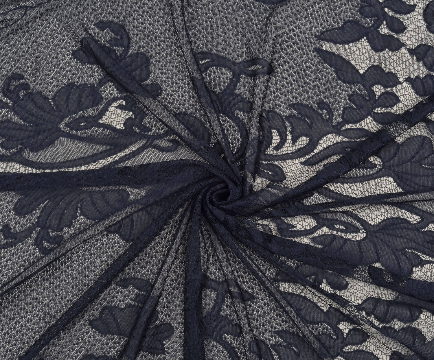 BÜYÜK ÇİÇEKLİ LİKRALI DANTEL LACİVERT